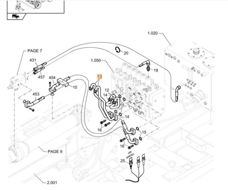 PIPE ASSY 8925541 CNH CASE