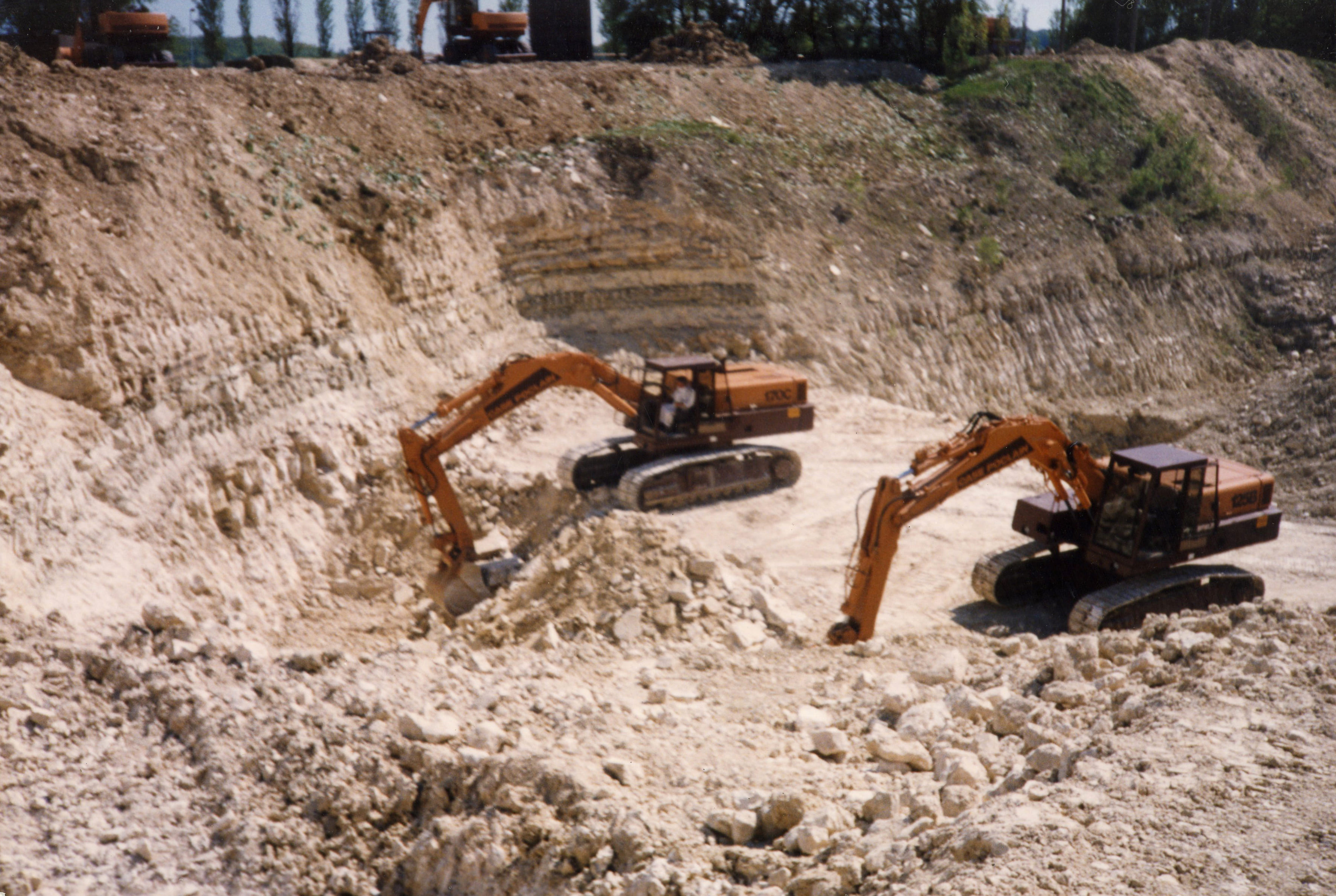 Case Poclain Excavators on Construction Site